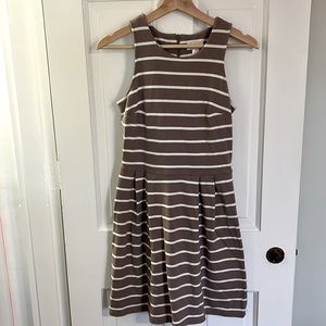 Ann Taylor Loft Dress with Full Zip Back and Stripes, Fitted